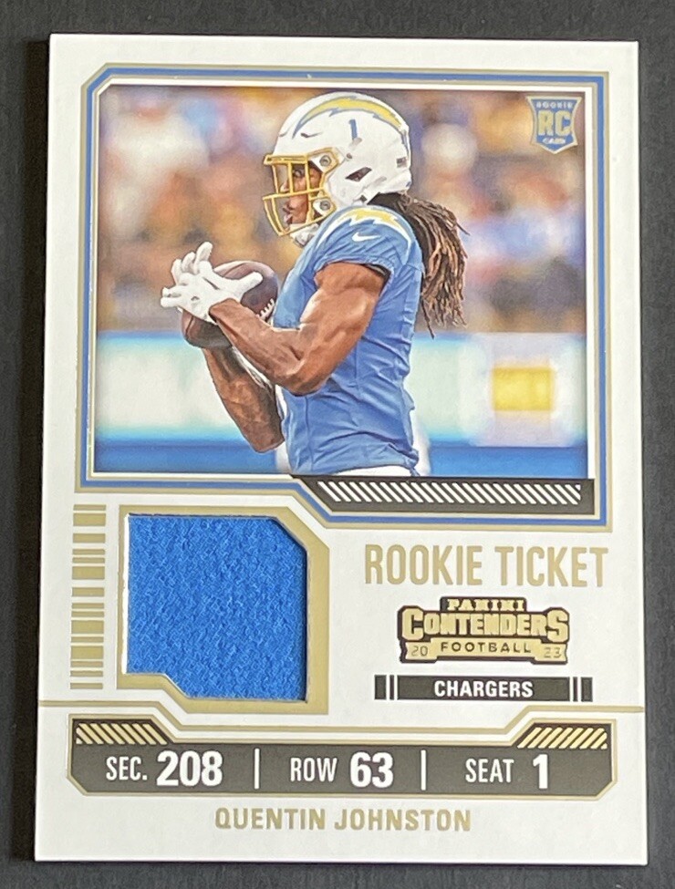 2023 Panini Contenders Quentin Johnston Rookie Ticket Patch RC #TS27 Chargers