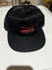 Vintage Corvette SnapBack New Old Stock Stitched Logo 1980 s Black One Size Mint