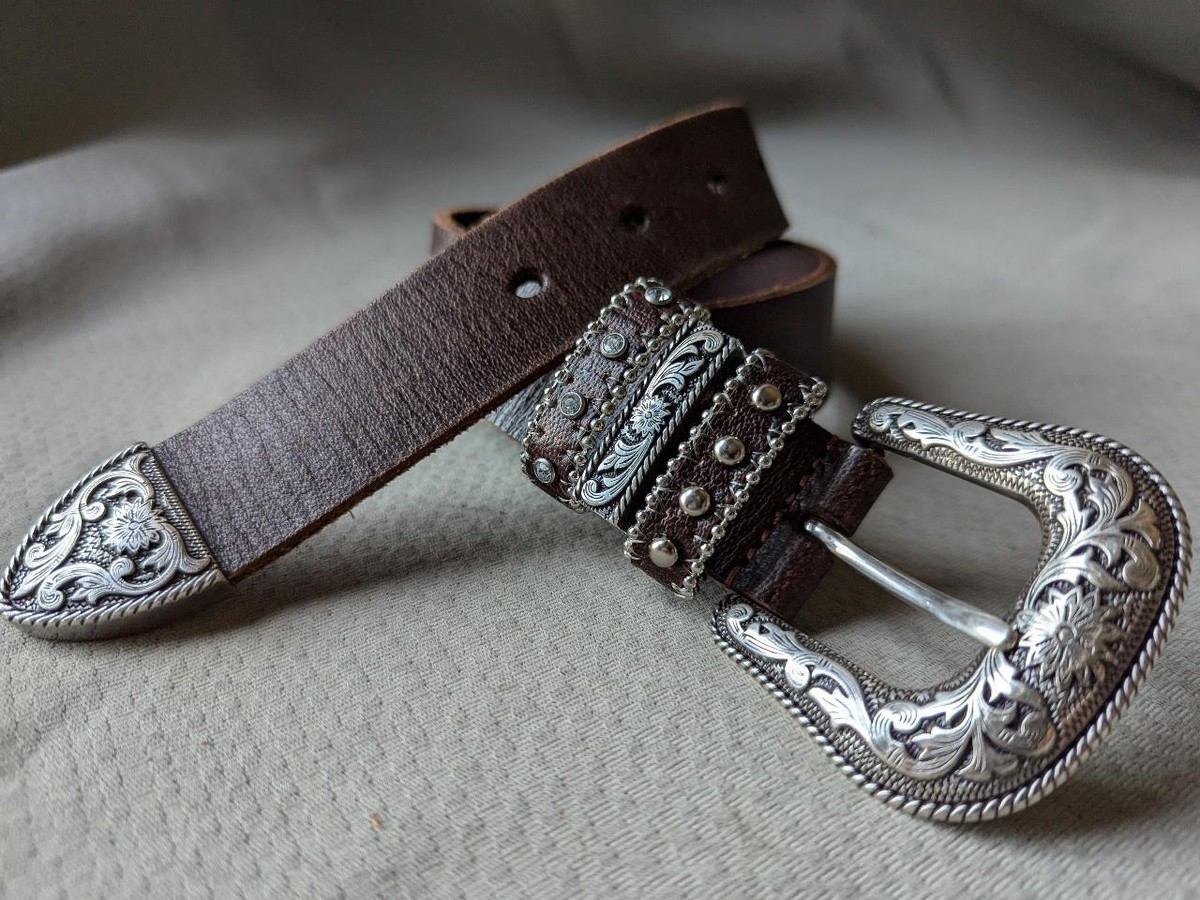 vintage NOCONA buckle belt WESTERN brown 24 cowboy RODEO  display picture 1