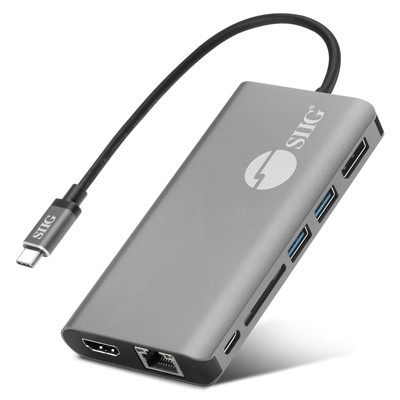 SIIG USB-C MST Hub- 4K 30Hz HDMI or DisplayPort, 1080p Dual Display, 100W Power-