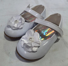Toddler Girls' Mary Jane Flower Dress Shoes White - Josmo Size 5 B-800