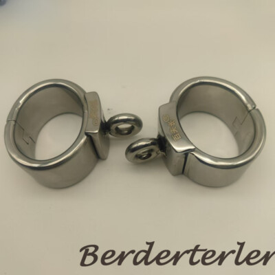 Customized Size Stainless Steel Metal Oval Handcuffs + Ankle Cuffs for Couples