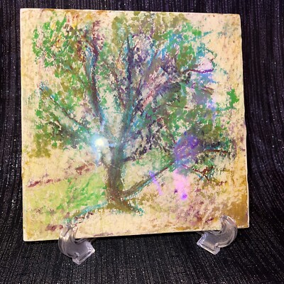 Karen Gagich Painted Tile  Titled Wicker Park Tree