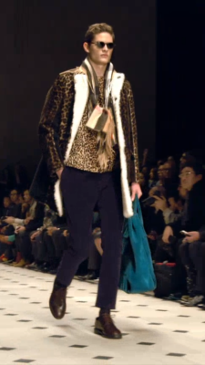 New Burberry Prorsum FW15 Shearling Fur Cashmere-Lined Animal