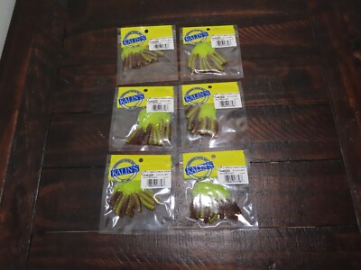 (LOT OF 6) KALIN'S TRIPLE THREAT GRUB 2'' YELLOW JACKET (60 pieces total)