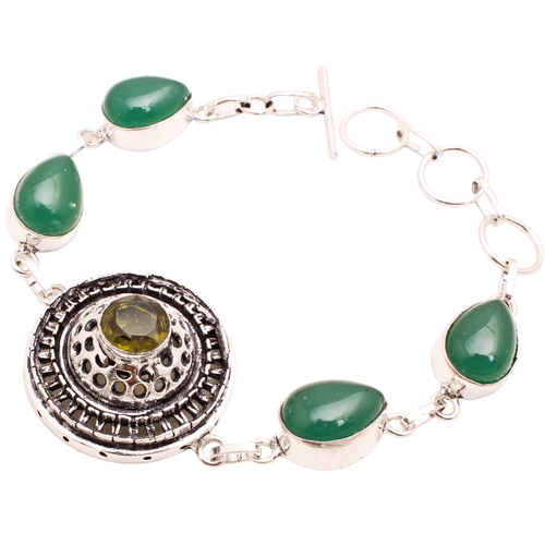 Collier Multicolore Avec 925er Argent Quartz Rose Œil Pierre Précieuse