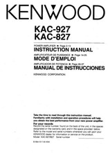 Kenwood KAC-927 Amplifier Owners Instruction Manual