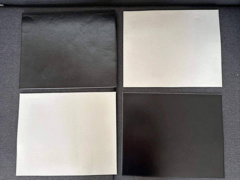 4 * Tukan Platzsets Lederoptik ca. 36*44 cm, weiß schwarz beidseitig verwendbar