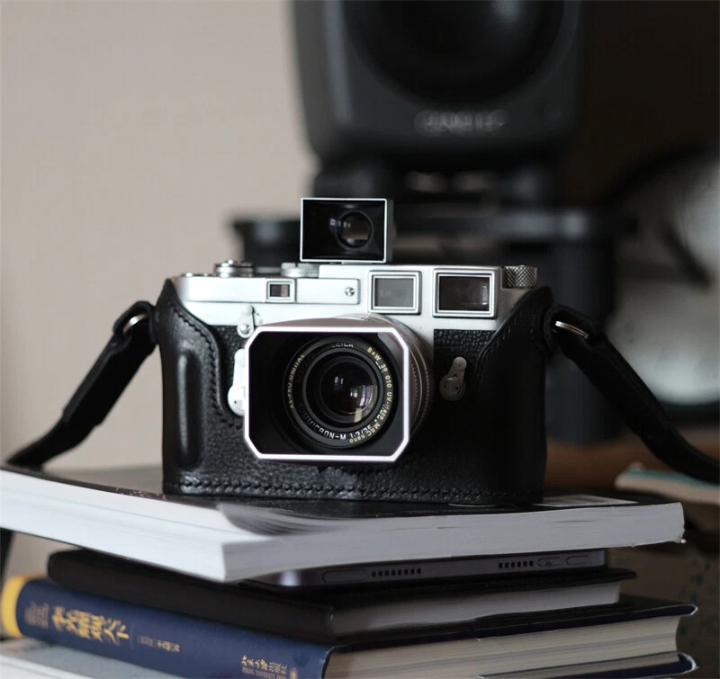 Media funda protectora de cuero hecha a mano para cámara para Leica M3 Foto 2 de 4