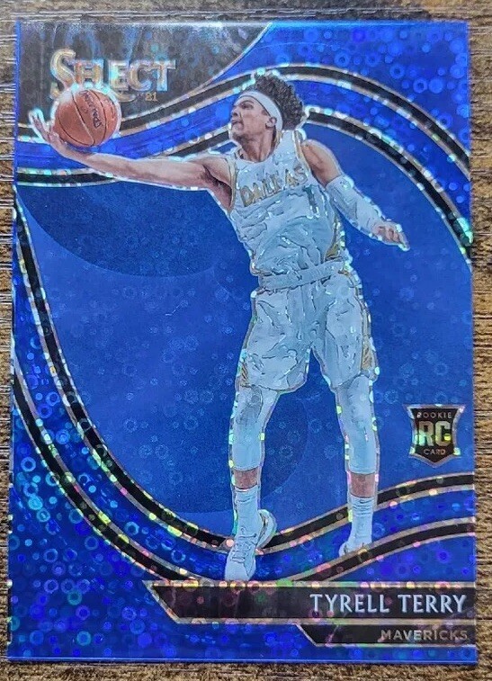 2020-21 Panini Select Courtside Blue Disco Prizm /25 Tyrell Terry SSP Rookie RC