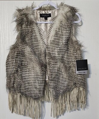 NWT Andrew Marc New York Faux Fur Vest  Women s Size Medium 