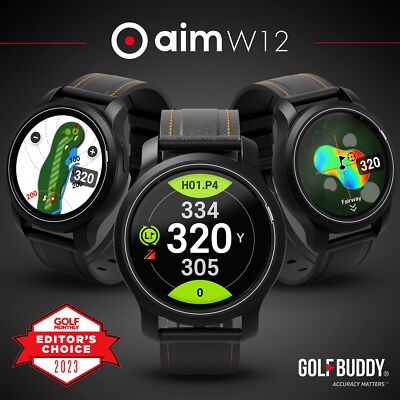 GOLF BUDDY aim W12 full color touch golf watch Built-in GPS