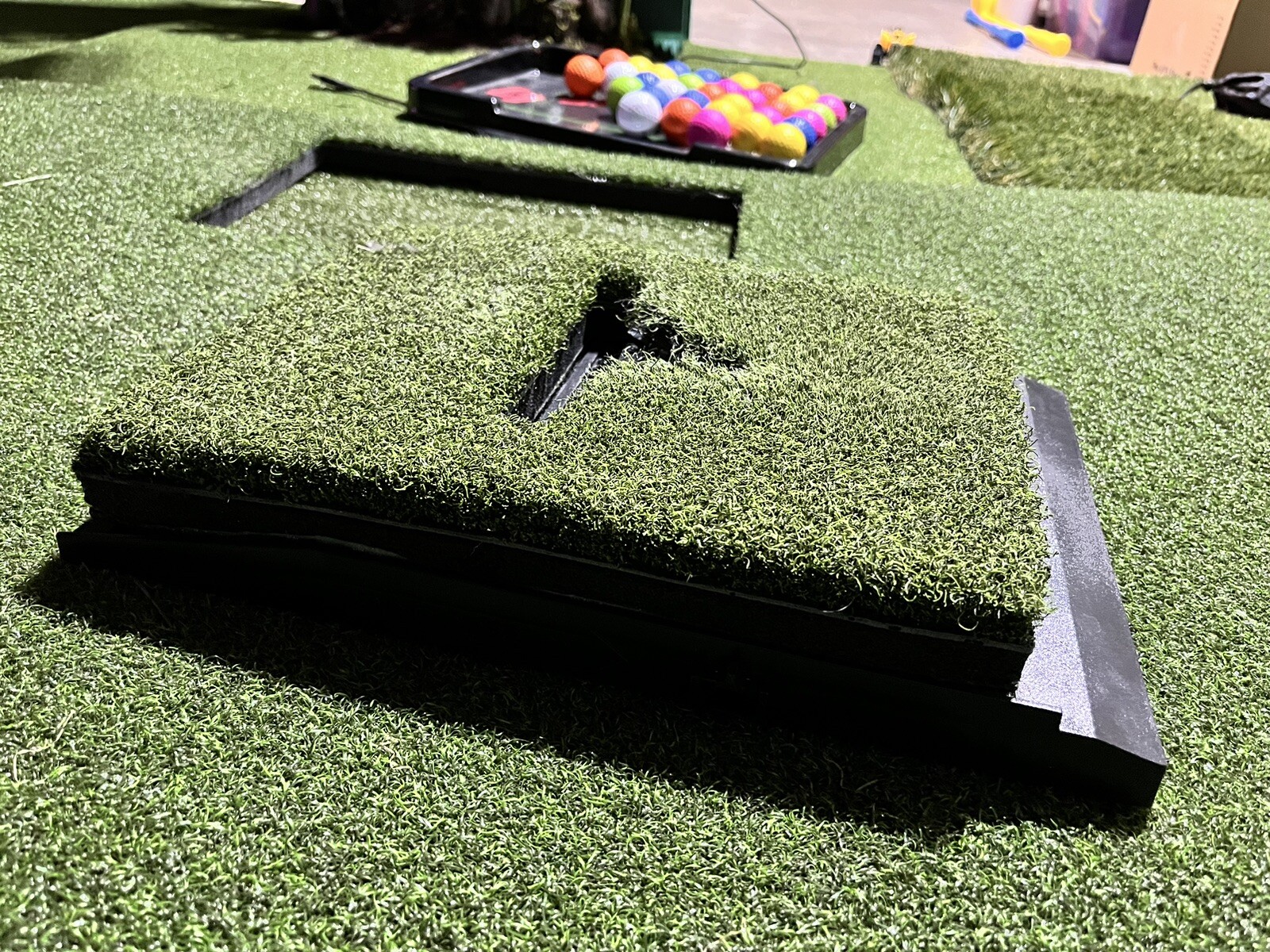 OptiShot2 Golf Sim + 4x5 Golf Mat W/ cut out, Golf ball tray | Full Sim Ready