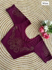 Indian Women's Stretchable Lycra Readymade Saree Blouse Stitched Sari Choli/Top