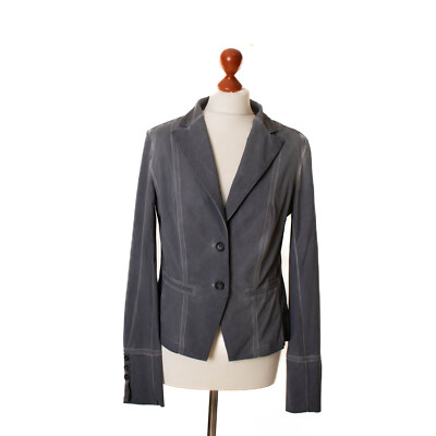 JANE LUSHKA Womens Grey Jacket Size L 13174
