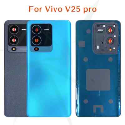 New For Vivo V25 Pro V2158 Rear Battery Cover Back Housing Case Camera Lens