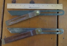 A pair of 12" vintage Stanley  Sliding T Bevel  w/ Rosewood Handles