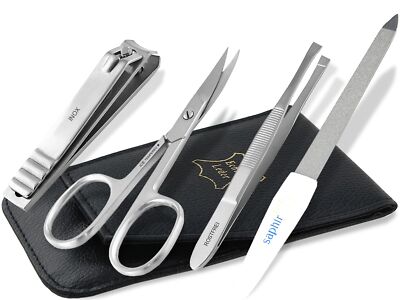 NAGELPFLEGE SET MANIKÜRE ETUI Nagelschere Nagelzange mit Solingen Nagelfeile