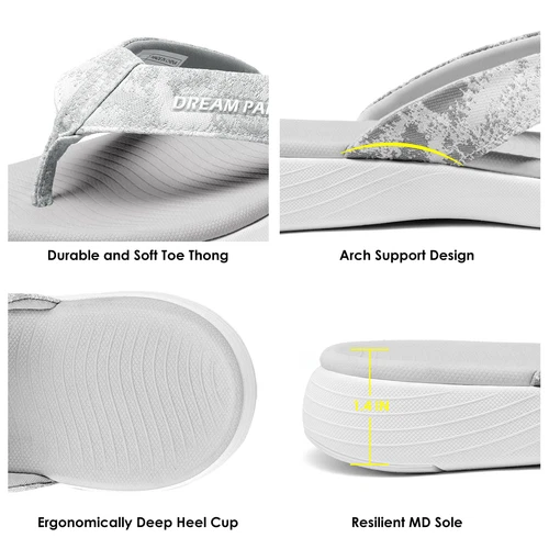Women Arch Support Flip Flops Thong Sandals Outdoor Walking Beach Sandals - Picture 8 of 29