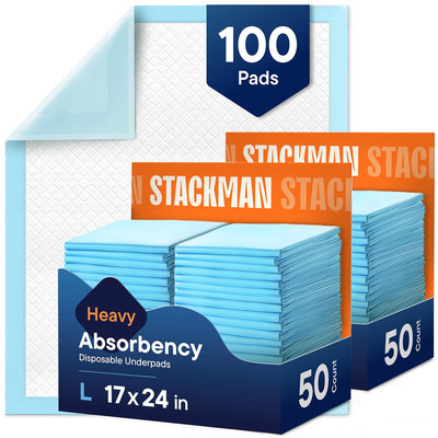 Chucks Pads Disposable [100-Pack] Multi-Purpose Pee Pads - Incontinence Underpad