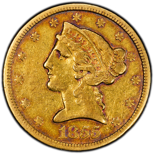 1855-C $5 Liberty Head Half Eagle PCGS VF30