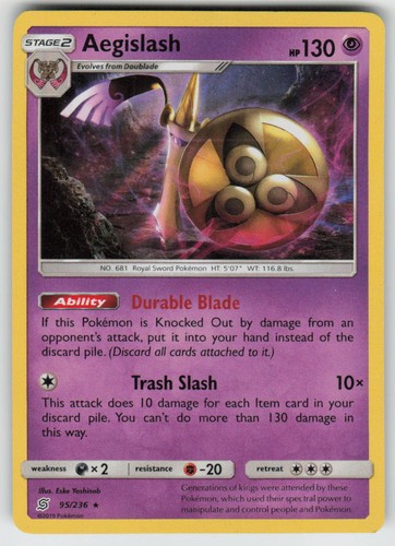 Holo Aegislash 95/236 Rare Unified Minds Near Mint