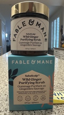 Fable & Mane SahaScalp Wild Ginger Purifying Scalp Scrub Pink Himalayan Salt 8oz