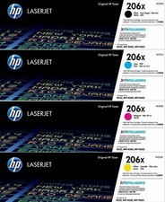 HP 206X High Yield Toner Cartridge Set   Black Cyan Magenta Yellow