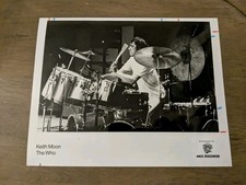Keith Moon The Who Rare 1975 MCA Records Promo Photo W/ Press Info On Back Keith Moon The Who Rare 1975 MCA Records Promo Photo W/ Press Info On Back