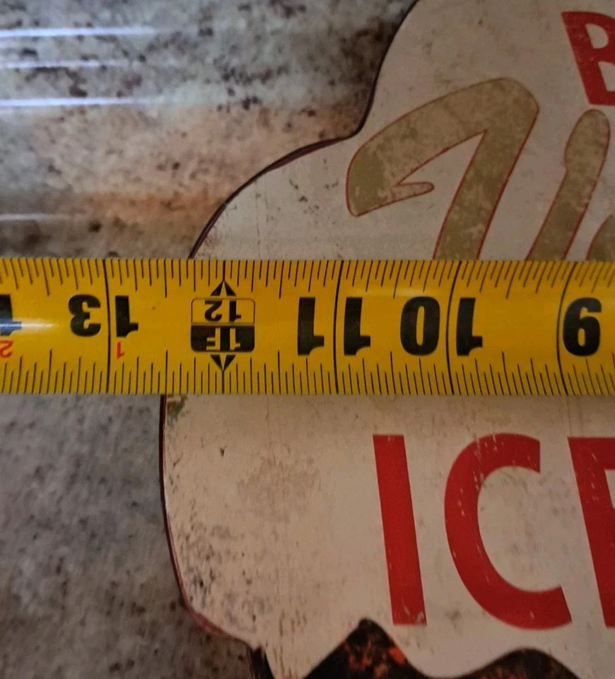 TIN SIGN Brown's Velvet Ice Cream Cone Distressed Tin Sign 28 H X 12.5 - Image 4 of 4