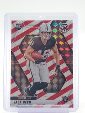 JACK BECH 2025 MOSAIC RED WHITE STRIPE PRIZM ROOKIE #349 RAIDERS Q4444