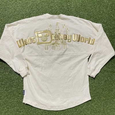 Walt Disney World Spirit Jersey Gold Pixie Dust Glitter Sparkle Castle Shirt XS