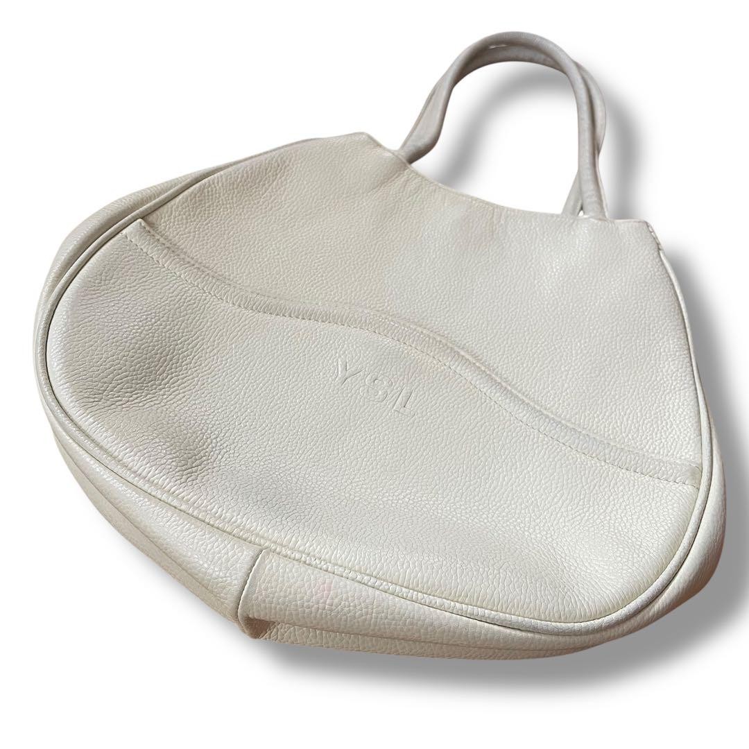 Borsa a tracolla Yves Saint Laurent in pelle bianca autentica