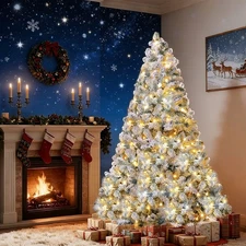 NOVAROOT 4.5FT/6FT Christmas Tree Artificial Pre-Lit Fake Xmas Tree Home Decor