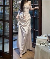 Champaign and lace corset dress with a touch of elegance Prom Dress Graduation