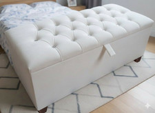 Chesterfield Ottoman Storage Blanket Toy Box in Soft Plush Fabric 3FT 4FT 4FT6 5
