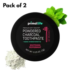 Primal Life  Dirty Mouth Peppermint Tooth Powder Teeth Whitening Pack of 2