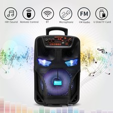 8" Bluetooth 5.0 Speaker Subwoofer Heavy Bass Party System Rechargeable  Remote