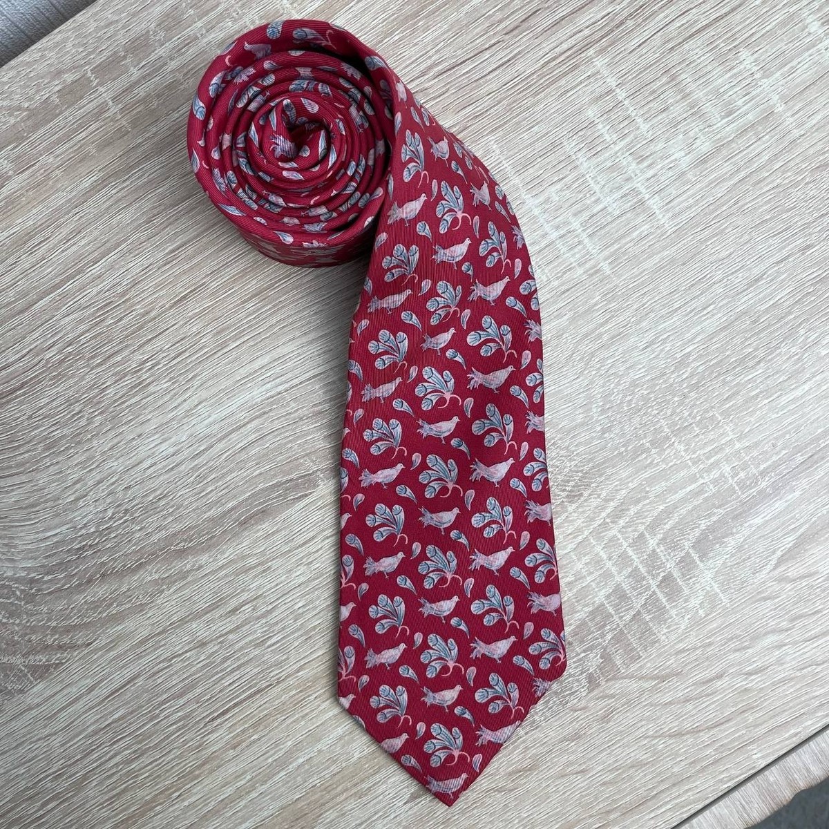 ＊tata＊ HERMES Hermes Paris Silk Tie 7071 TA Birds Red | eBay