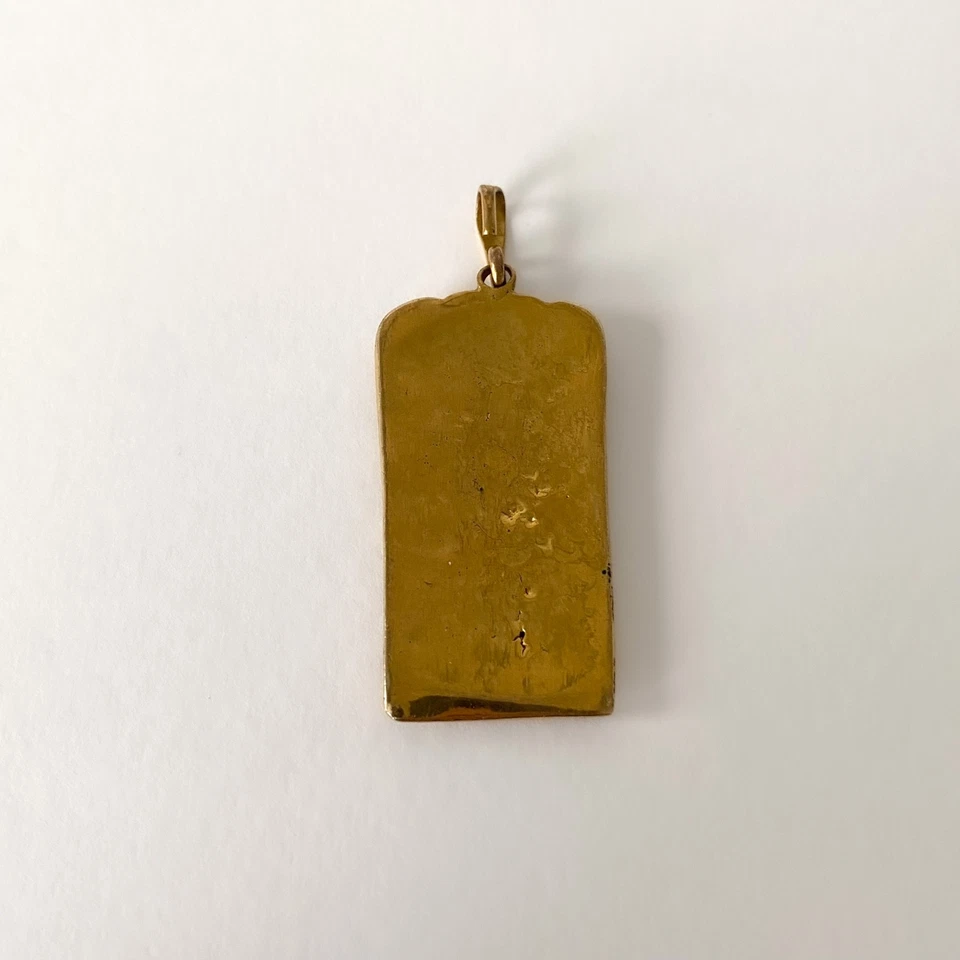 Blue Enamelled Gold-Plated Bronze Pendant, Cavalier With Flag - 1950s - Image 2 of 4