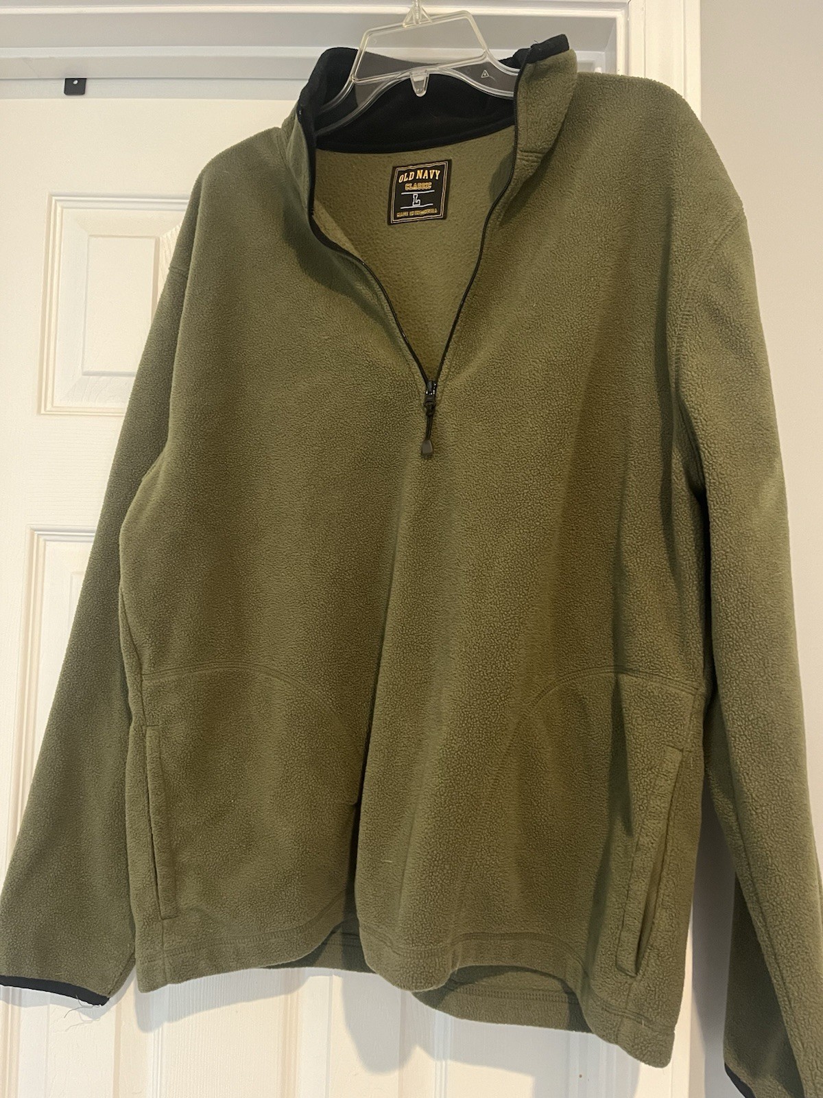 Vintage Y2K Old Navy Green Half Zip Fleece Pullover Size Men's Large