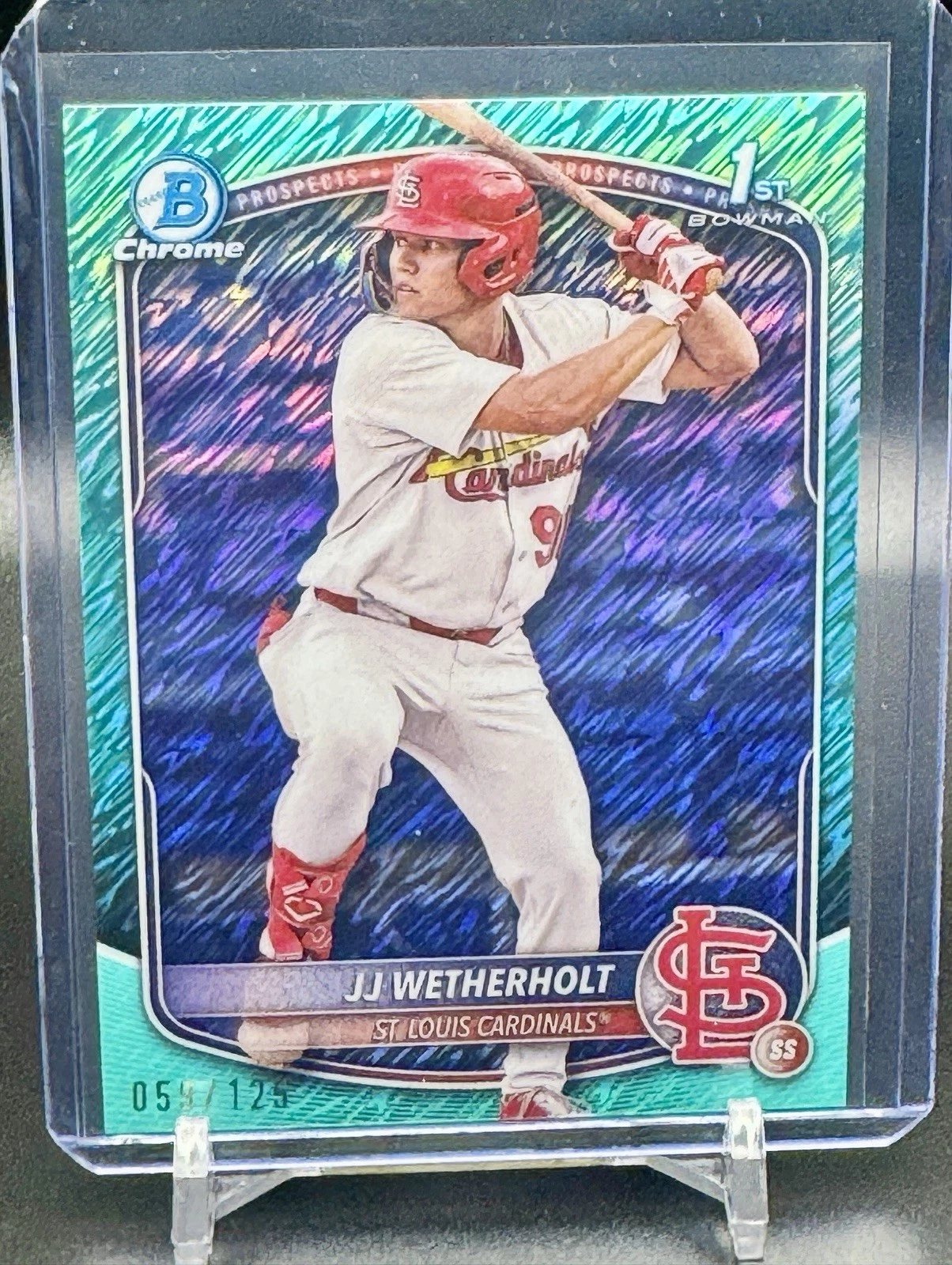 2025 Bowman Chrome JJ Wetherholt 1st Bowman AQUA SHIMMER REFRACTOR /125