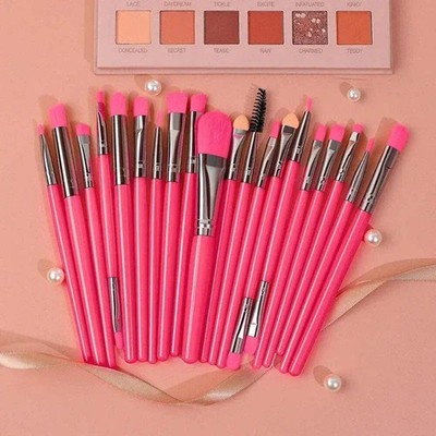Fluorescent Neon Cosmetic Makeup Brush Set 20pc