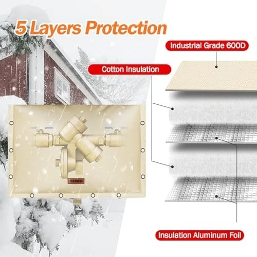 Cubierta preventiva de reflujo aislada - Protección de bomba y válvula rociadora de invierno, 5 Foto 4 de 4