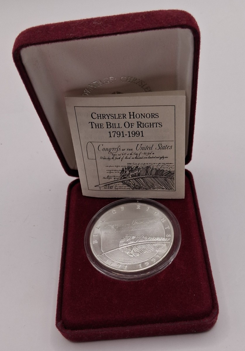 Advantage Chrysler Bill Of Rights 999 Fine Silver One Troy Ounce