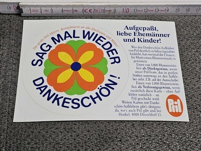 Sag Mal wieder .... Pril  - Aufkleber / Sticker Werbung (2H)