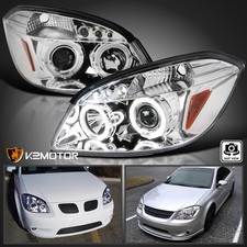 Fits 2005-2010 Chevy Cobalt 05-06 Pontiac Pursuit Led Halo Projector Headlights
