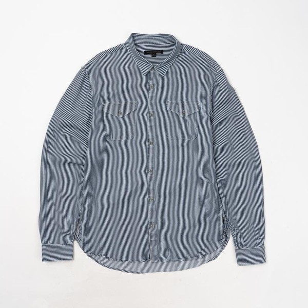 Men John Varvatos Shirt Navy Cotton 38 / M / 46