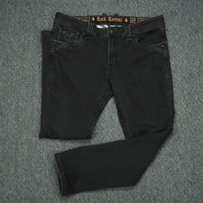 Rock Revival Jeans Men 40x32 Black Arther Alt Straight 5 Pocket Stretch