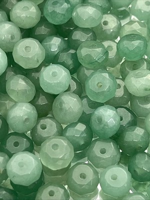 Grüner Aventurin Perlen Donut facettiert Loch 50 Stück 8 mm Edelstein Kristall